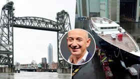 Miliardová jachta boháče Bezose: Historický most kvůli ní nepadne, zdůrazňuje Rotterdam