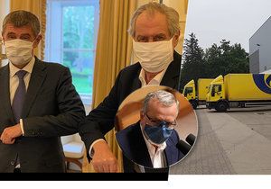 Roušky a respirátor dostanou domů také prezident Miloš Zeman a premiér Andrej Babiš. Miroslav Kalousek má smůlu