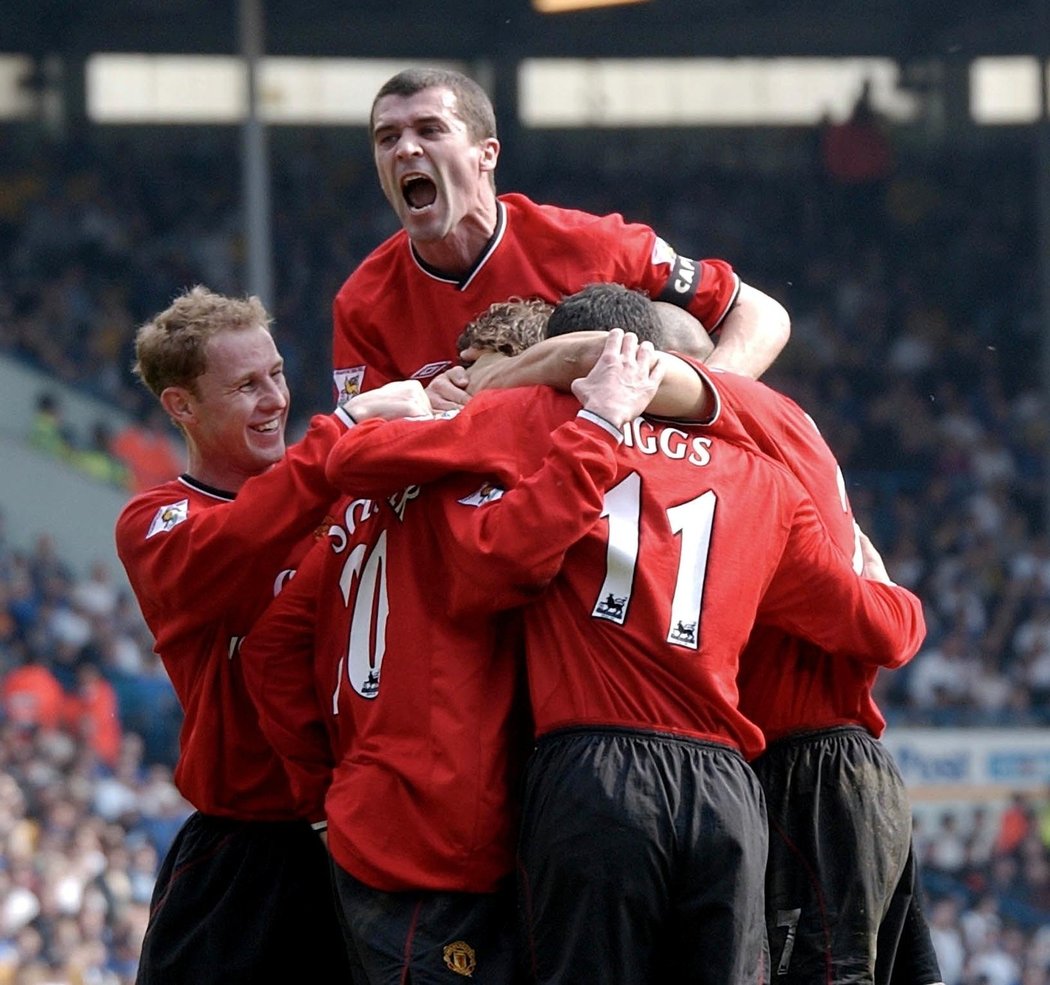 Roy Keane coby kapitán Manchesteru United.