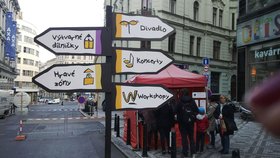 Rozcestník ve Vodičkově ulici