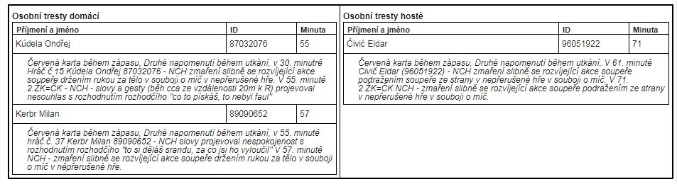 Oficiální zápis z utkání Liberce se Spartou a vysvětlení červených karet od hlavního rozhodčího Miroslava Zelinky