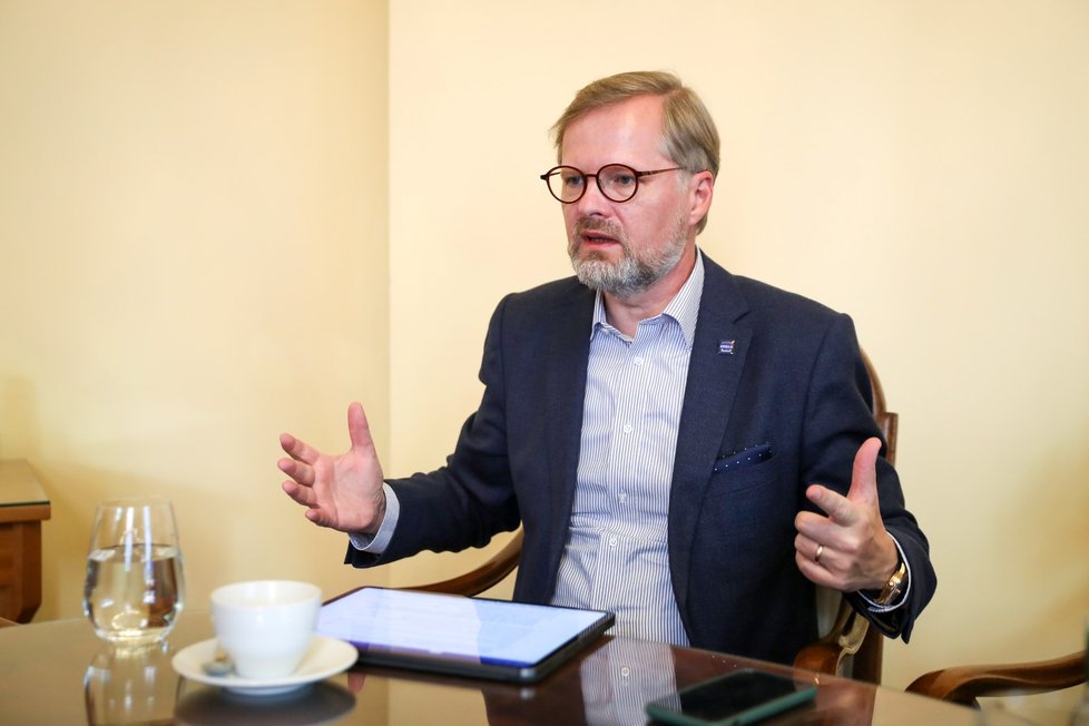 Předseda ODS Petr Fiala během předvolebního rozhovoru pro Blesk (24. 9. 2021)