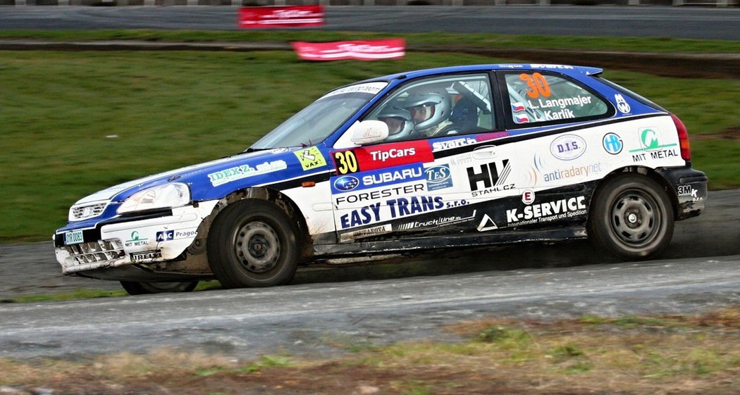 Na Pražském rallyesprintu 2013 se ukázal s Hondou Civic Vti 1400.