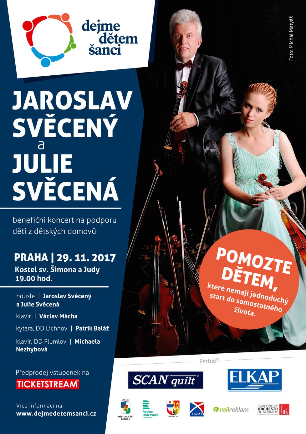 Dejme dětem šanci - pozvánka na Benefiční koncert Jaroslava Svěceného