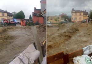 Velká voda v Rožnově pod Radhoštěm (22. 5. 2019)