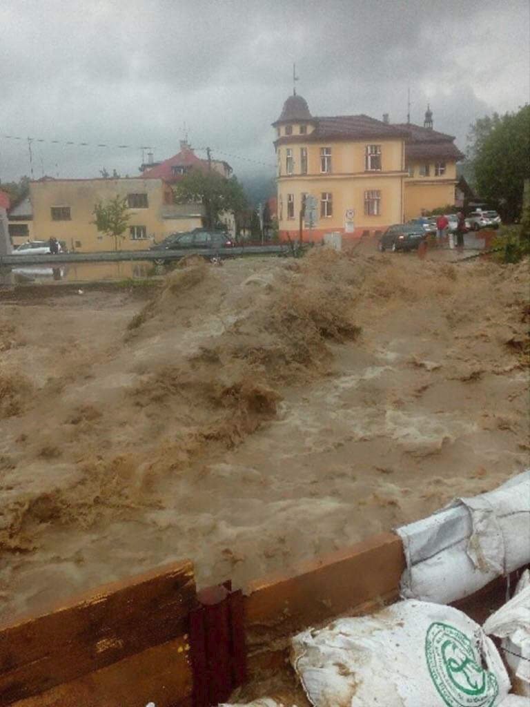 Velká voda v Rožnově pod Radhoštěm (22. 5. 2019)