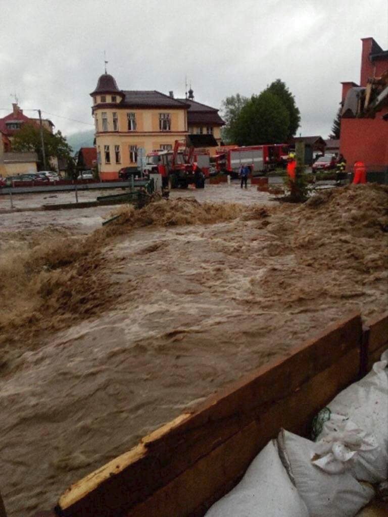 Velká voda v Rožnově pod Radhoštěm (22. 5. 2019)