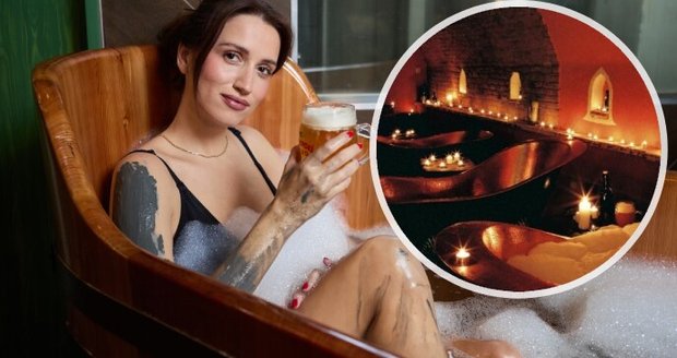 Regenerační bahenní pivní rituál si v Rožnovských pivních lázních vyzkoušela i zpěvačka Elizabeth Kopecká.