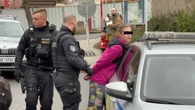 Ženu, která svému partnerovi způsobila bodné poranění v noze, zadrželi policisté na železniční stanici v Roztokách u Prahy (15. leden 2023).