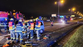 Na Rozvadovské spojce došlo k nehodě osobního a nákladního auta.