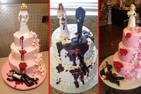 Uřezané hlavy, krev i výkaly! Vtipné rozvodové dorty jsou často hezčí, než ty svatební