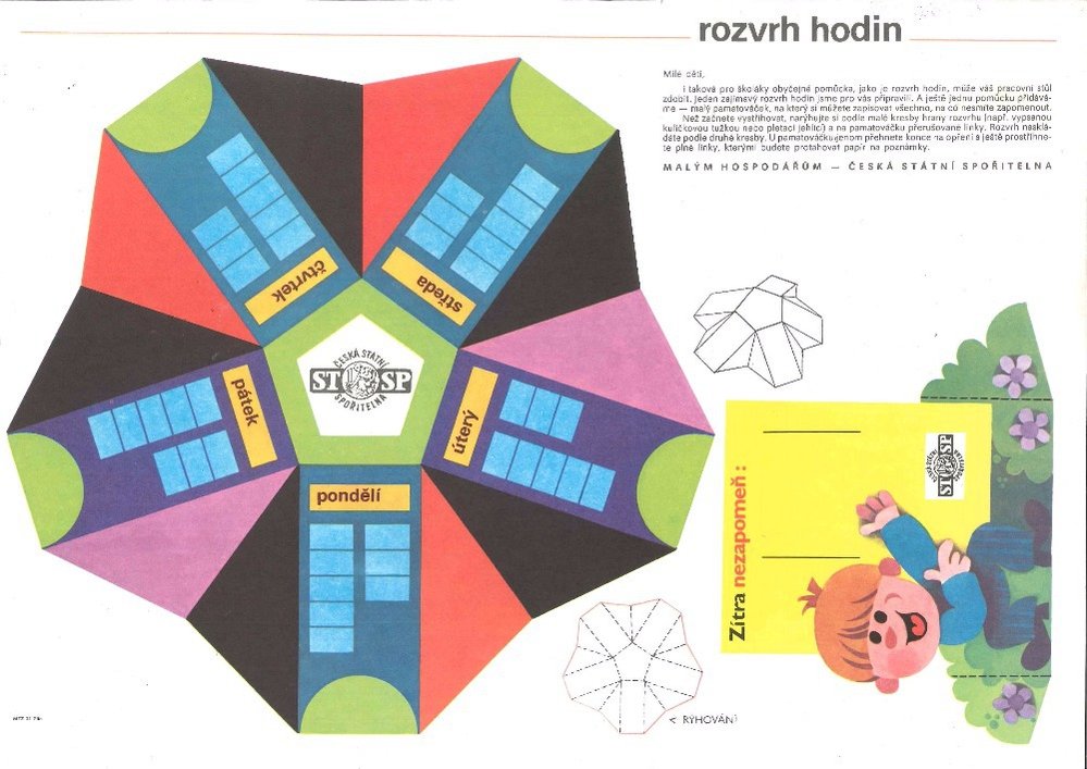 Rozvrh hodin z doby před chytrými telefony