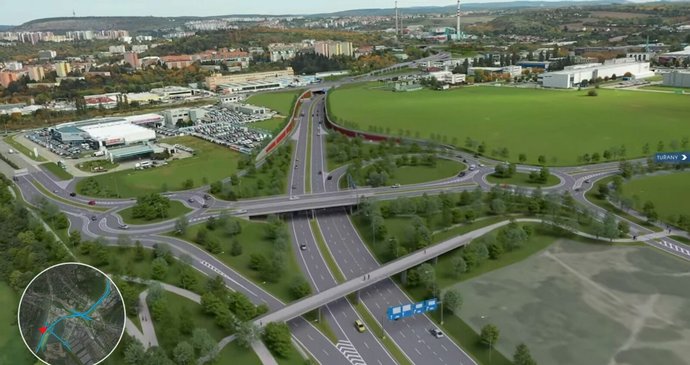 Takto bude vypadat nový úsek Velkého městského okruhu v Brně.