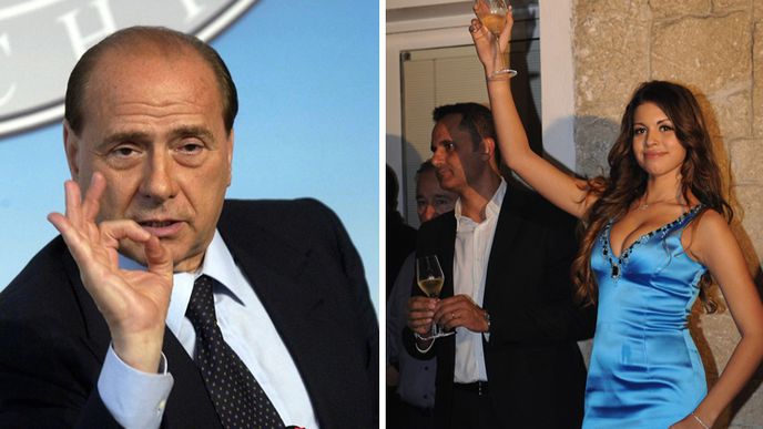 Italský expremiér Silvio Berlusconi a Karima el Mahroug alias Ruby.