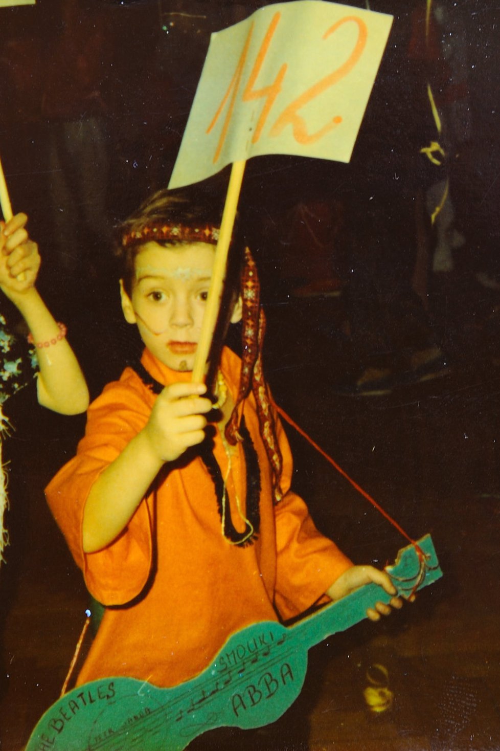 Michalovy začátky u bicích. Foto z roku 1982