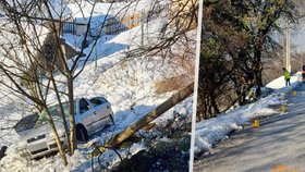 Tragická nehoda v Rudňanech: Po nárazu do sloupu zemřely dvě malé děti