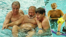 Důchodci Hrušínský s Lábusem ukázali ve vodě své pupíčky.