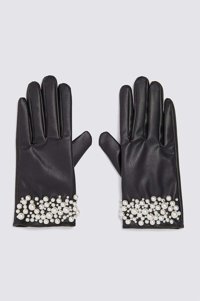 Koženkové rukavice s perličkami, Zara, 549 Kč Koženkové rukavice s perličkami, Zara, 549 Kč