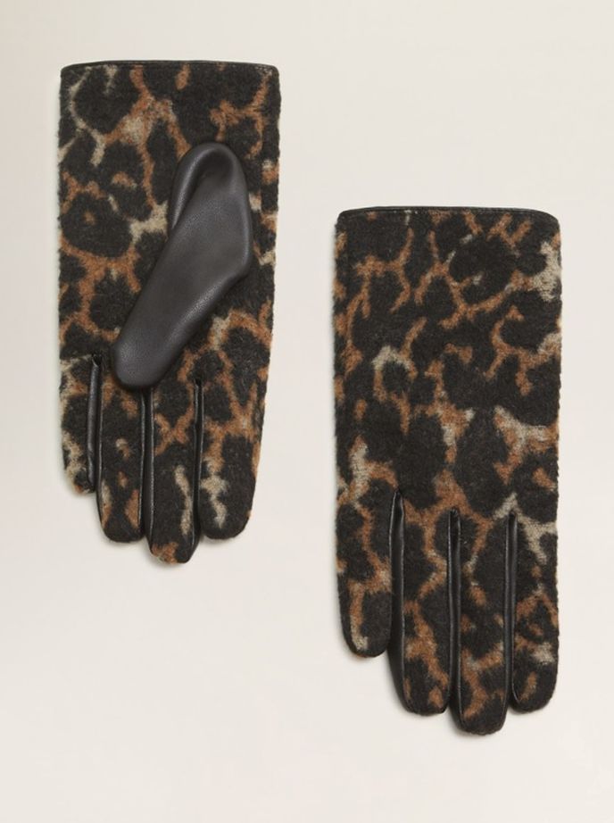 Rukavice s leopardím vzorem, Mango, 399 Kč