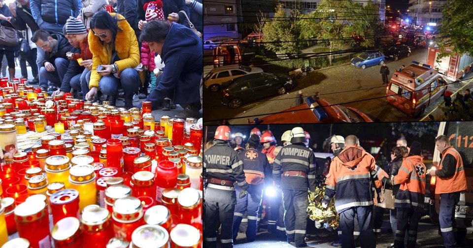 Požár v rumunském klubu má už 29 obětí. Stav dalších je vážný.