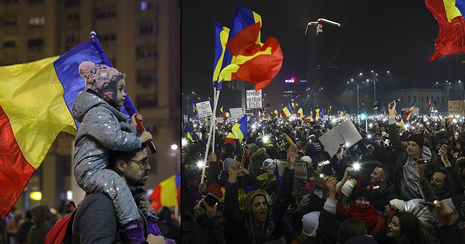 Půl milionu lidí se zúčastnilo protivládních demonstrací v Rumunsku. Tamní obyvatelé vyšli do ulic už několikátý den kvůli návrhu vlády zrušit tresty pro některé korupční činy.