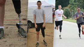 Jakub Veselý dostal na sobotním běhu Run For Help běžeckou protézu, se kterou se hned proběhl.