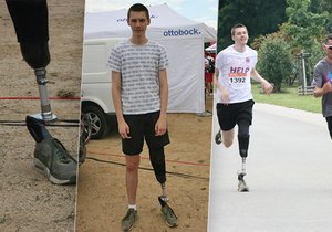 Jakub Veselý dostal na sobotním běhu Run For Help běžeckou protézu, se kterou se hned proběhl.