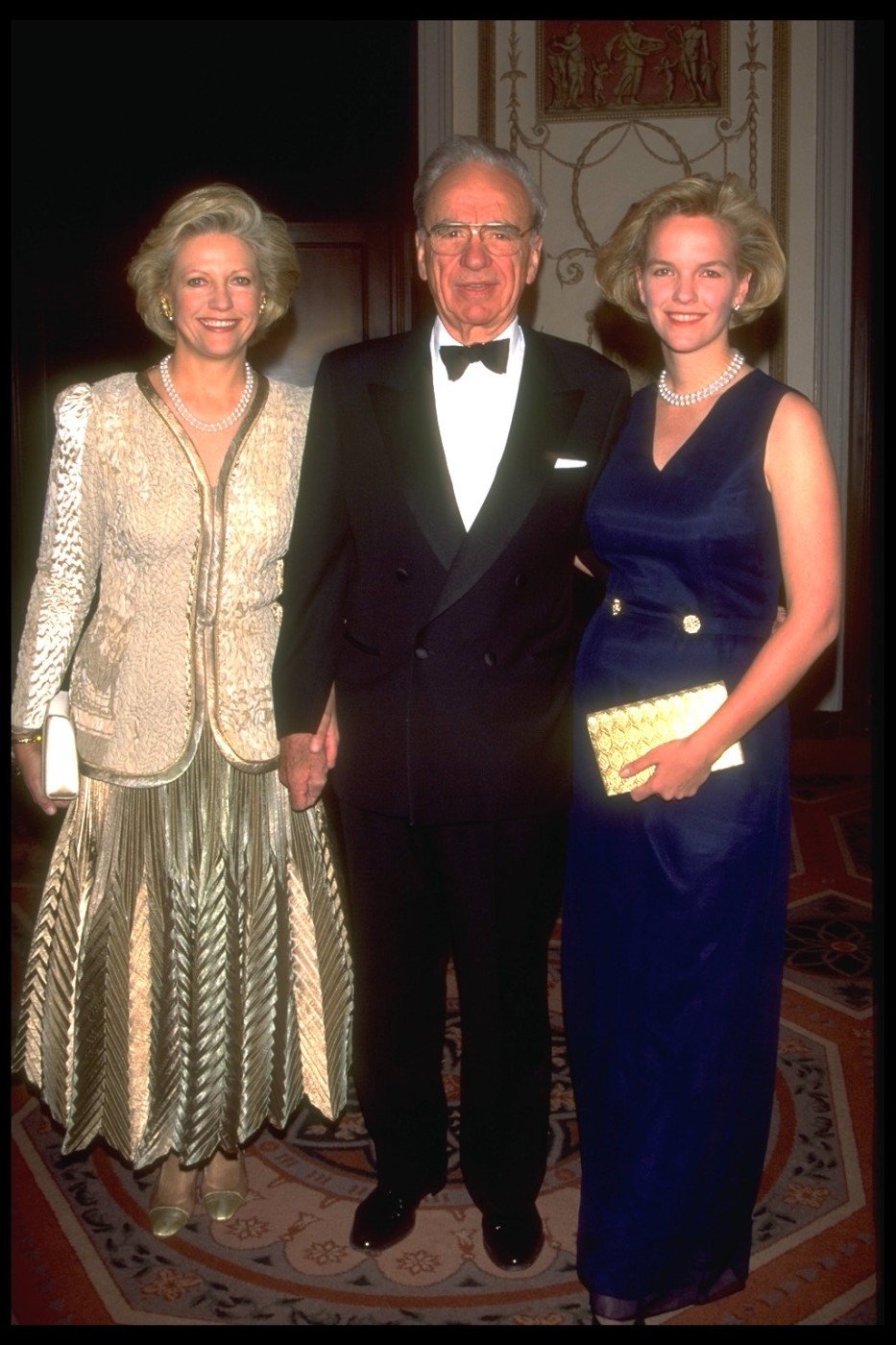 Tiskový magnát Ruppert Murdoch s bývalou manželkou Annou (vlevo) a dcerou