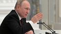 Jednání ruské bezpečnostní rady: Ruský prezident Vladimir Putin (21. 2. 2022)