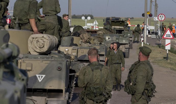 Ruská jednotka poblíž ukrajinské hranice u Rostova na Donu
