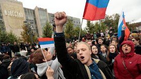 Demonstrace podporovatelů ruského opozičníka Navalného (7. 10. 2017)