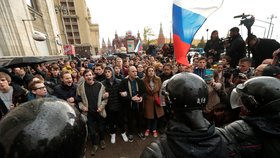Demonstrace podporovatelů ruského opozičníka Navalneho (7. 10. 2017)