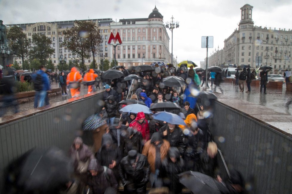 Demonstrace podporovatelů ruského opozičníka Navalneho (7. 10. 2017)