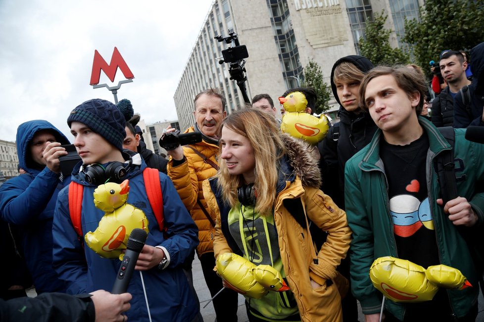 Demonstrace podporovatelů ruského opozičníka Navalneho (7. 10. 2017)