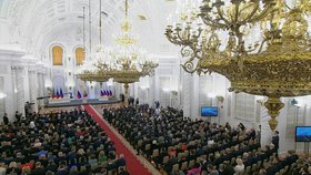 Ceremonie k anexi ukrajinských území v Kremlu (30.9.2022)