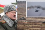 Společné cvičení armád Ruska a Běloruska pod dohledem prezidenta Lukašenka (únor 2022)