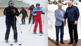 Putin v Soči jednal s Lukašenkem. Vítali se bez roušek a byli si i zalyžovat