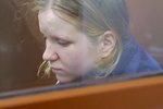 Darja Trepovová u soudu v Moskvě. (4.4.2023)