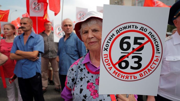 V Moskvě se demonstrovalo proti vyššímu důchodovému věku.
