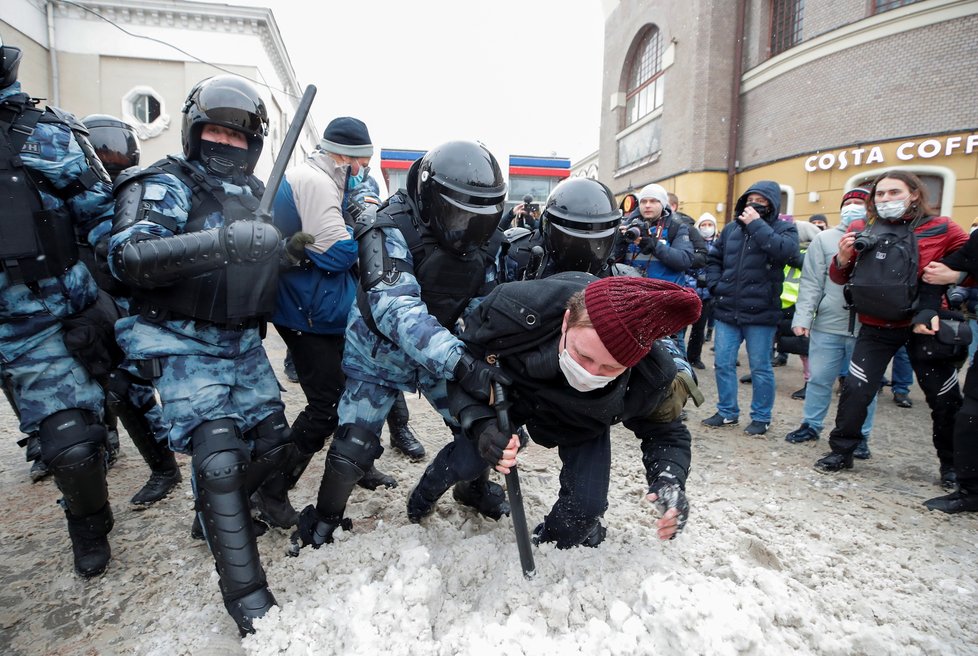 Rusko: Další protesty kvůli věznění Alexeje Navalného (31.1.2021)