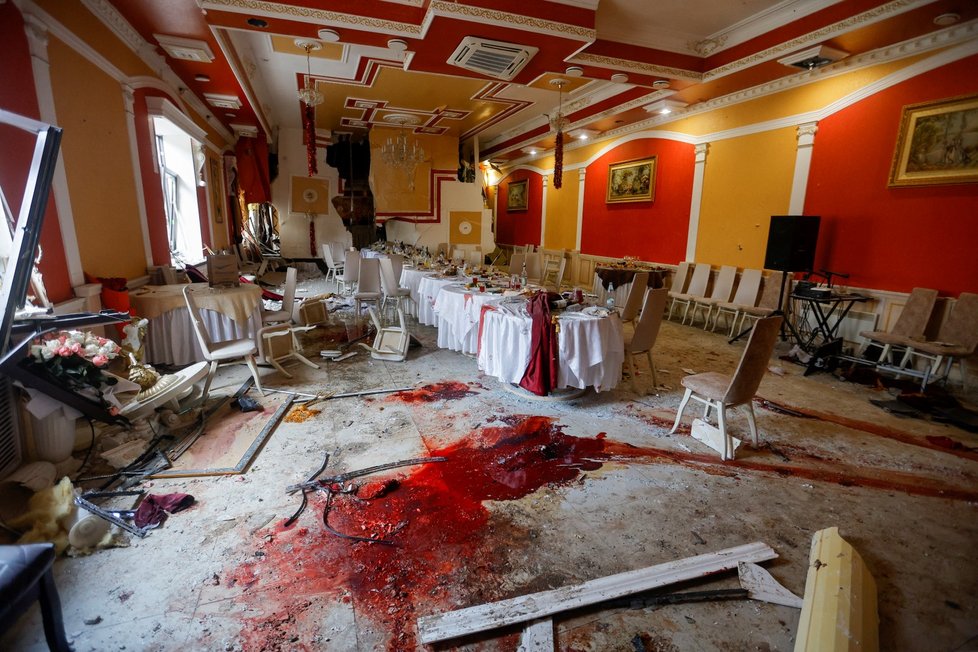 Restaurace Šeš-beš v Doněcku, kde úder zranil Dmitrije Rogozina.