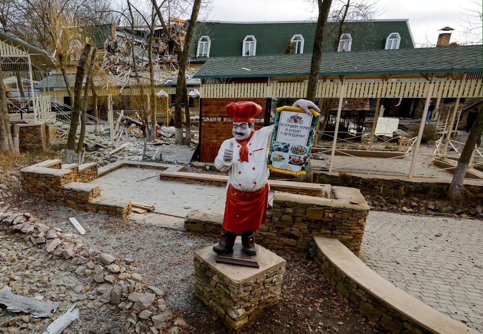 Restaurace Šeš-beš v Doněcku, kde úder zranil Dmitrije Rogozina.