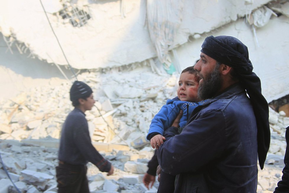 Letecké údery na severosyrské město Idlib