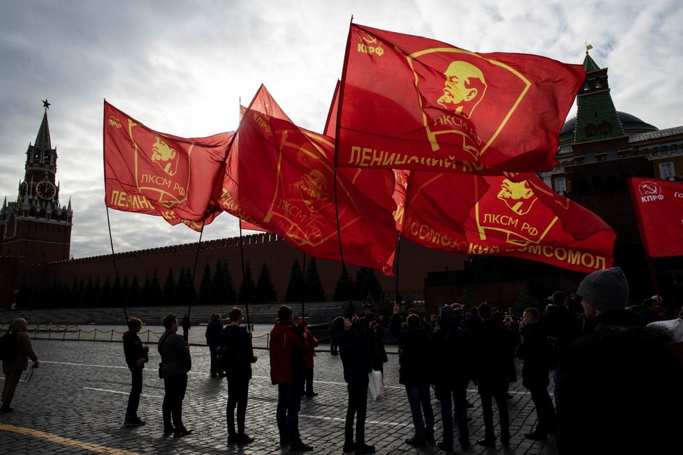 Komunistická demonstrace na Rudém náměstí (29. října 2019)