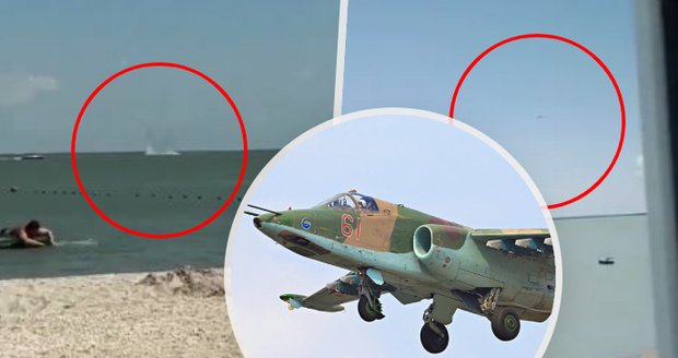 Rusům se zřítil do moře bitevní letoun Su-25. Přímo před zraky turistů na pláži