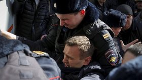 Ruská policie dnes v centru Moskvy zatkla opozičního vůdce Alexeje Navalného, organizátora dnešních celostátních protestů proti korupci.