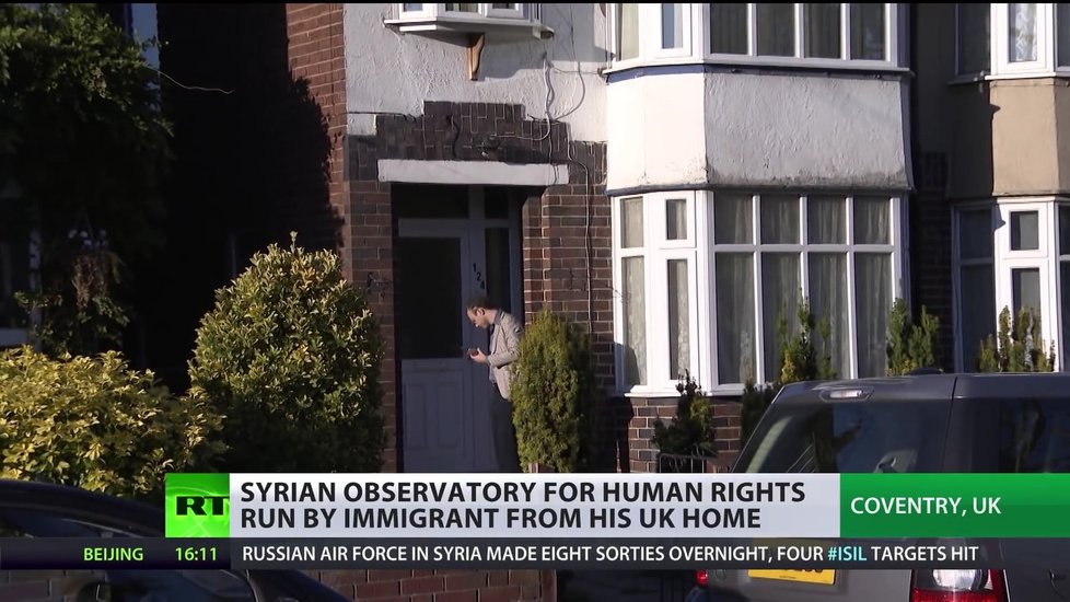 Sídlo organizace Syrian Observatory for for Human Rights.