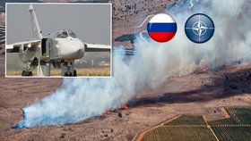 Ruský vojenský letoun Su-24 sestřelený tureckou armádou