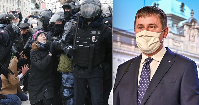 Petříček odsoudil potlačování svobody slova při ruských demonstracích