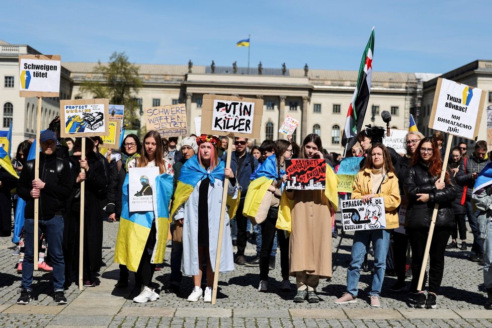 Válka na Ukrajině: Protesty proti ruské agresi v Německu (16.4.2022)